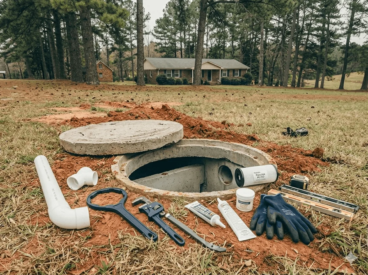 Septic tank repair work